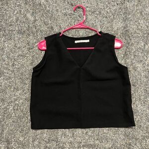 Nosbyn Shirt Women S Black Sleeveless V Neck Minimalist Dark Academia